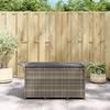 VidaXL Garden Bench with Grey Cushion 116x46x57 Cm Braided Resin 363418