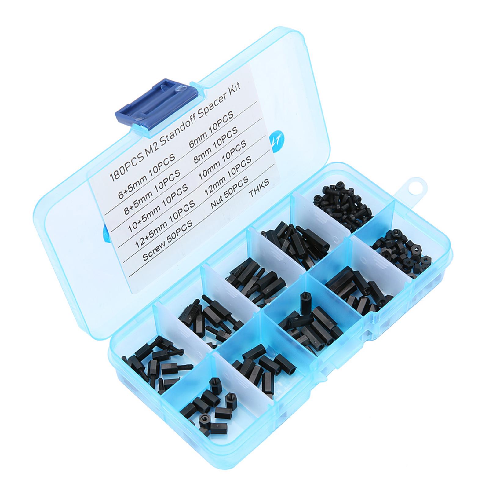 

180 шт. черный M2 Male Female Standoffs Винты Гайки Ассортиментный комплект с коробкой