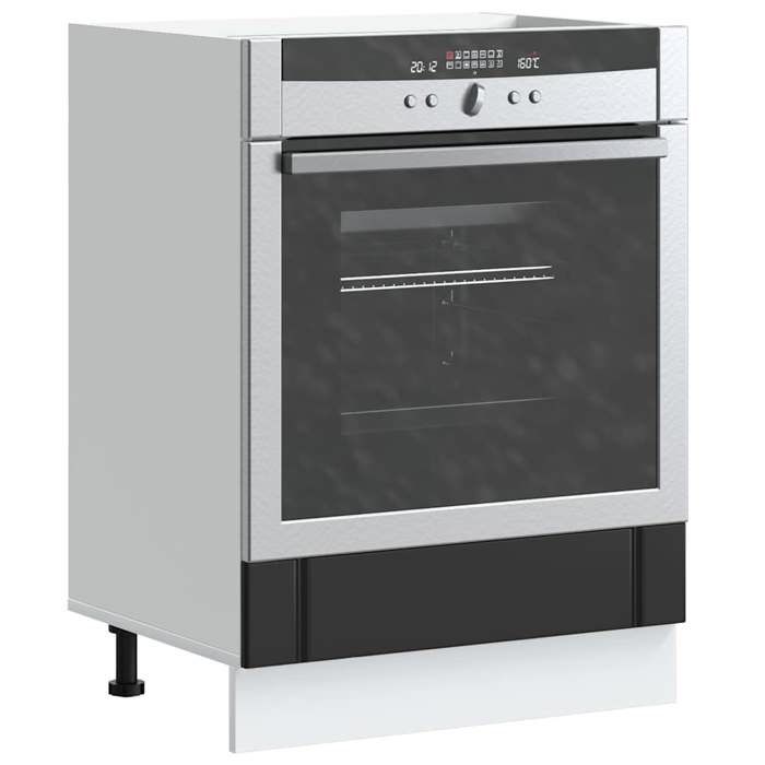 VidaXL Oven Cabinet Lucca Black Engineered Wood, Oven Unit, Kitchen Oven Cabinet, Oven Base Unit, Unit 853758