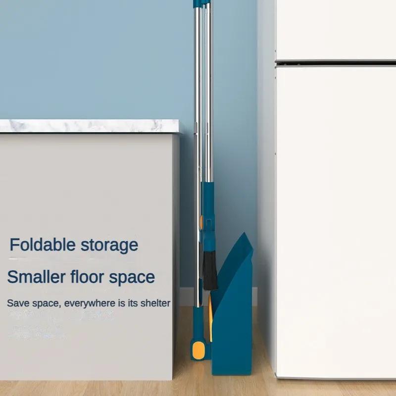 Broom Dustpan Set Combination Household Brushs Inconceivable Incredible Rotating Broom Folding Non Stick Hair Sweeping Tool