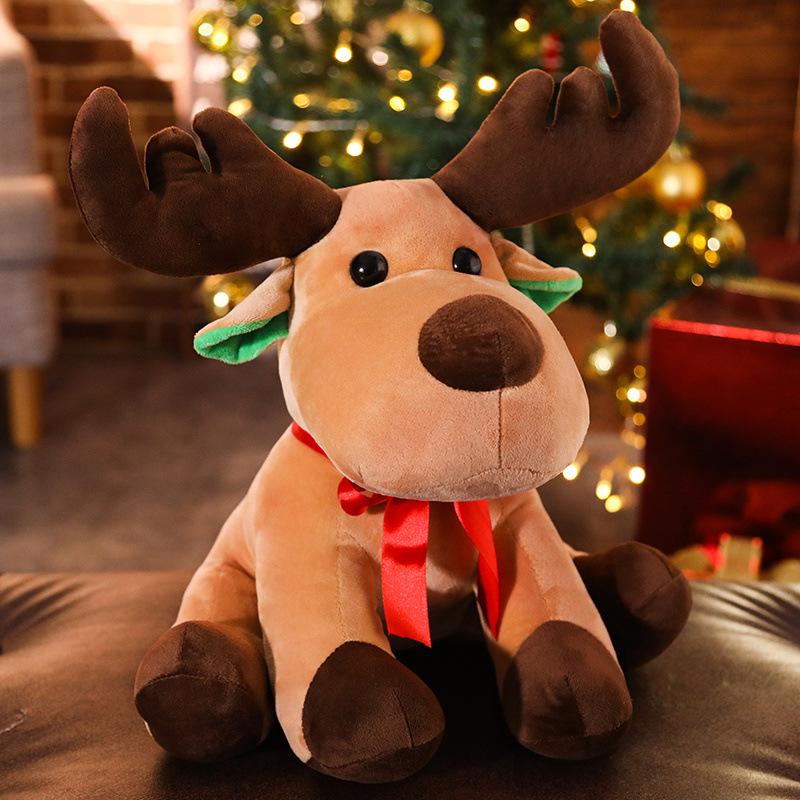 Cartoon Christmas Reindeer Plush Toy - Holiday Decoration & Gift for Girls and Kids.