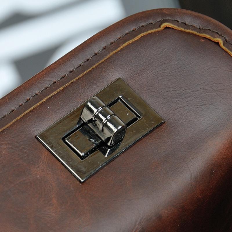 The New Korean Version of The Men's Crazy Horse Leather Shoulder Bag Leisure Travel Retro Large-capacity Men's Bag Shoulder Crossbody Bags