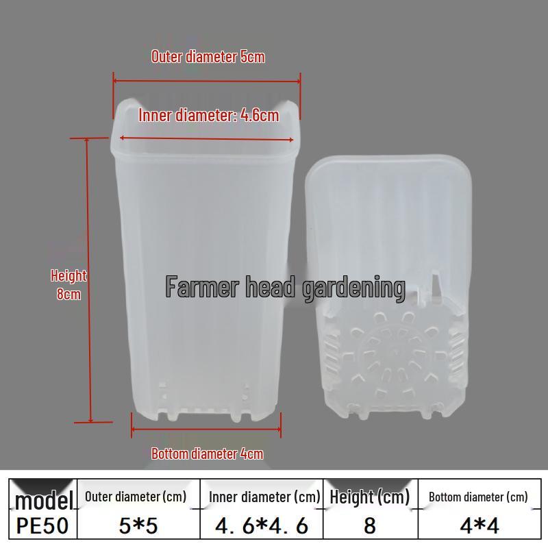 Square Root Control Succulent Pot: Short & Chubby Plastic Flower Pot for Seedlings or Kindergarten Activities