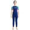 Girls 2.5mm One Piece Wetsuit Long Pants Thermal Swimsuit Diving Snorkeling Surfing