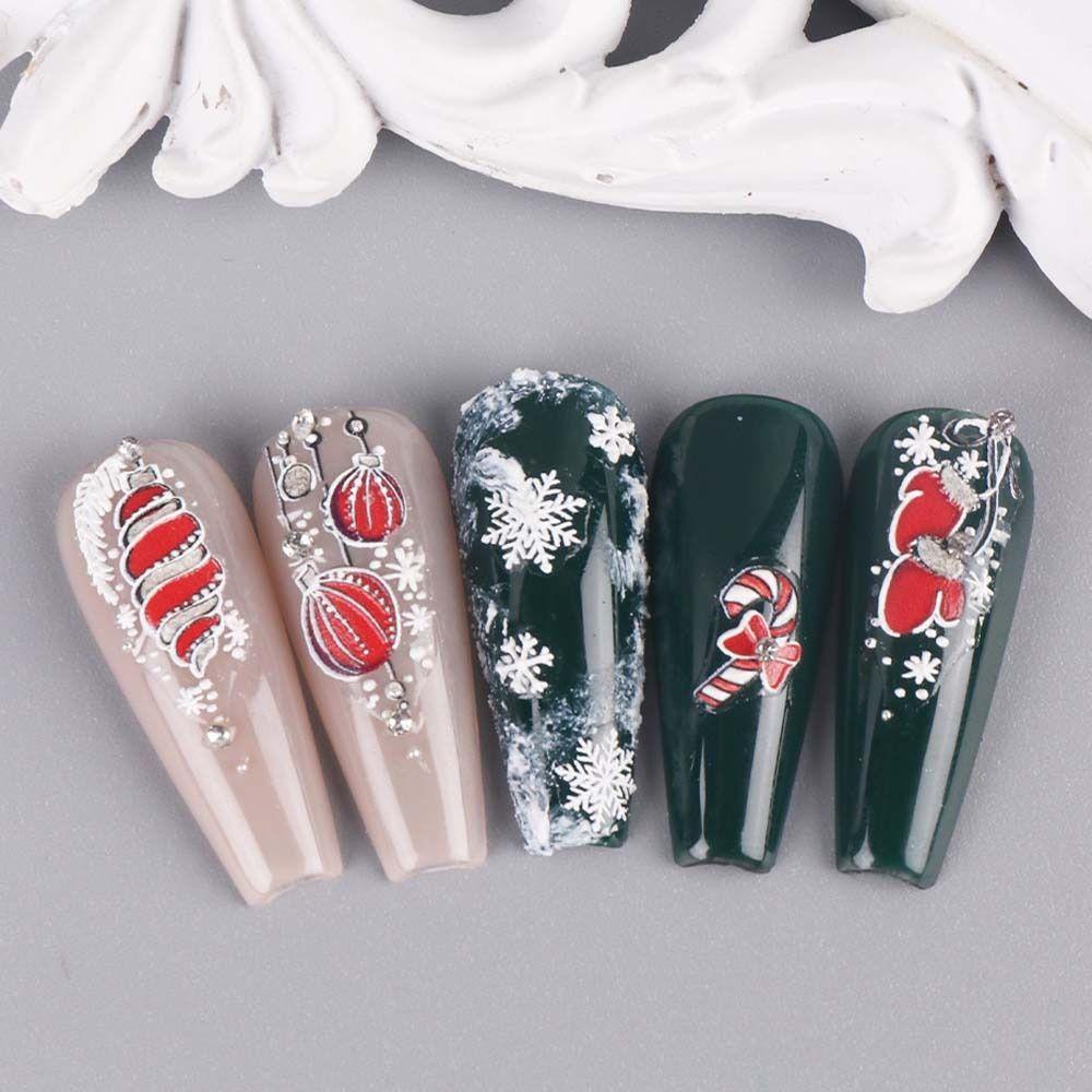 Manicure Ornaments Christmas Nail Decals DIY Nail Charms Christmas Nail Stickers   Nail Salon