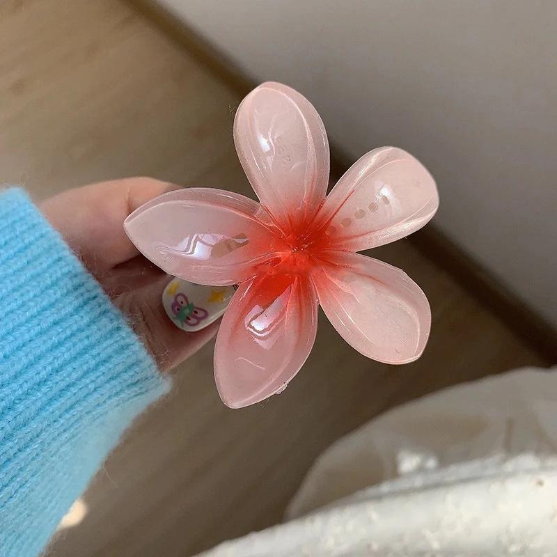 

Богемная заколка для волос с градиентным цветком 6 см Модные заколки для волос в виде цветка-яйца для женщин Пляжный отпуск Девушки Сладкие аксессуары для волос