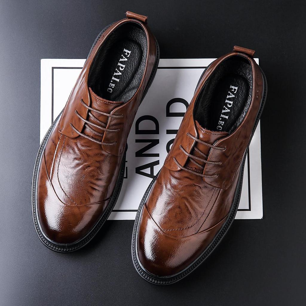 Men's High-End British Style Leather Derby Shoes: Formal, Soft-Sole Wedding & Business Footwear