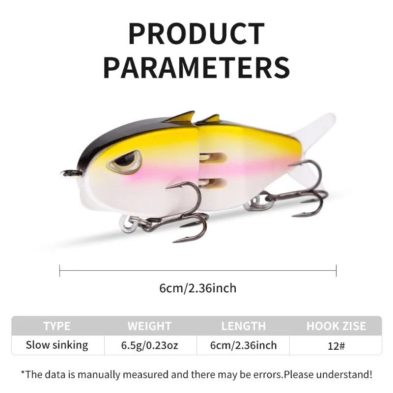 Road Runner False Bait Multi-Jointed Fish VIB Double Jointed False Bait Swimbaits 60mm Fishing Bass Lures Fishing Tackle