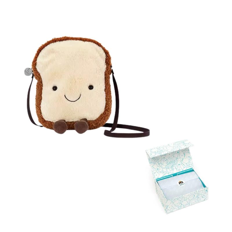 

JELLYCAT Серія Їжа Мультяшний Тост Хліб Їжа Коричнева Лялька Плюшева Лялька Висота 19см Blue Box
