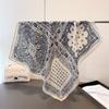 Trendy Print Square Scarf For Women Cotton Velvet Neck Scarf Shawl Warp Elegant Neckerchief Bandanas Ladies Hijab