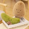 Quirky Potato & Cucumber Plush Toy - Small Size Claw Machine Doll & Photo Prop