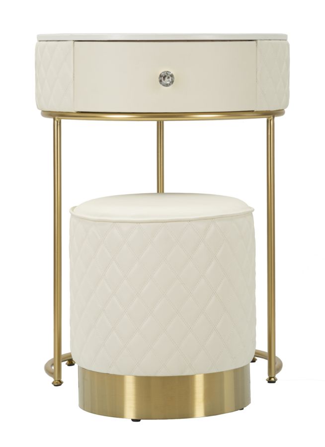 Hoher Nachttisch mit Hocker Sharon Cm Ø 52X70 - Ø 36X39