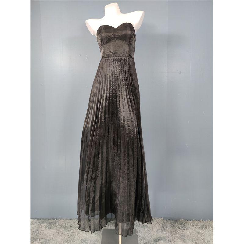 

Foreign Trade Order Aura Puffy Large Swing Skirt Vacation Slimming Banquet Party Tube Top Pleat Mesh Evening dress Dress Black S