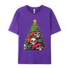 Matching Family Christmas Tree Skeleton Skulls Santa Hat TShirts Cotton Unisex TShirts Printed Autumn TShirt