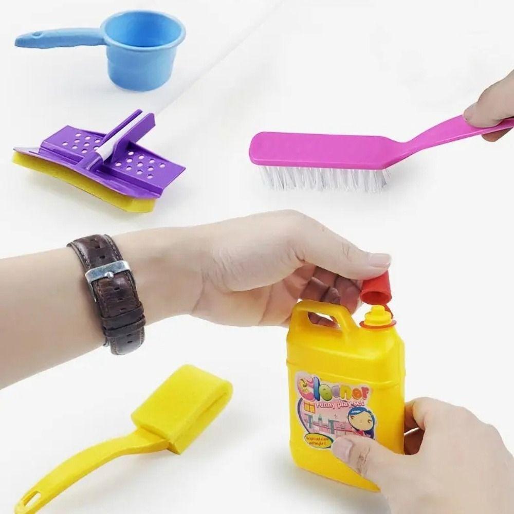 Broom Brush Pretend Play Cleaner Tools Simulation Housekeeping Playset  Kids Gifts