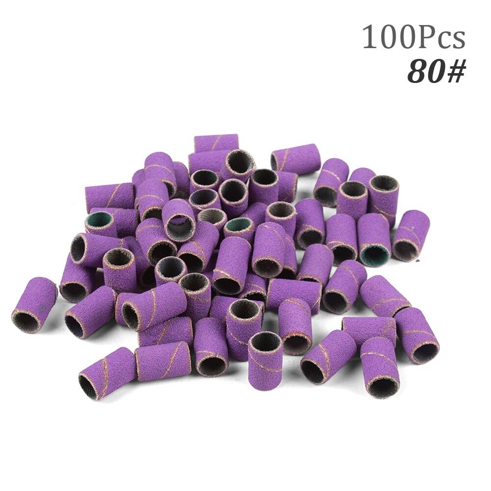 100pcs Nail Drill Bits Sanding Bands for Nail Drill File Grinder Sander Band Set for Acrylic Nails Gel Removing Pedicure Tool