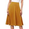 Women's High Waist A‑Line Midi Skirt Flared Knit Midi Skirt Elegant Commuter Casual Wear