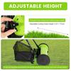 Manual Push Reel Lawn Mower 12 Inch 5 Blade Walk Behind Grass Cutter Adjustable Height with Grass Catcher