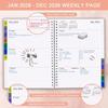 2026 Planner - Weekly & Monthly Planner Runs January 2026 to December 2026, 6.25" x 8.25", 12 Monthly Tabs, 14 Notes Pages, Inner Pocket, Flexible