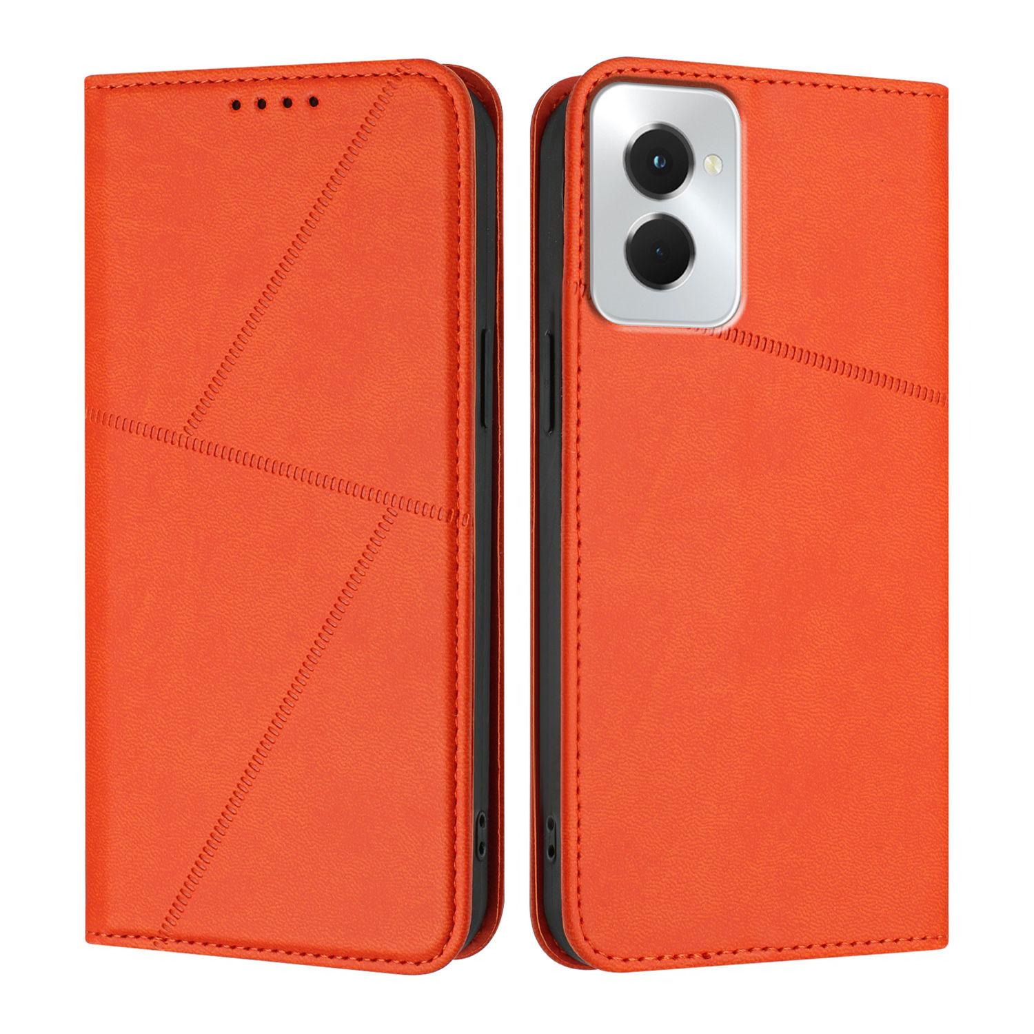 

Для Motorola Moto G Power (2024) Чохол-гаманець Магнітна застібка Шкіряний відкидний чохол для телефону з підставкою Orange