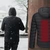 Luxurious Usb Heated Warm Back Cervical Spine Hooded Winter Jacket For Motorcycle Skiing