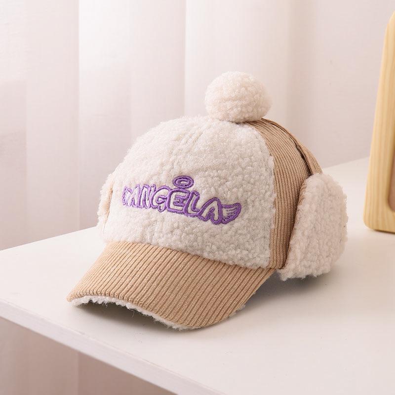 Children's Winter Duckbill Baseball Cap with Ear Protection - Korean Style, Trendy Design for Girls, Ages 2-6