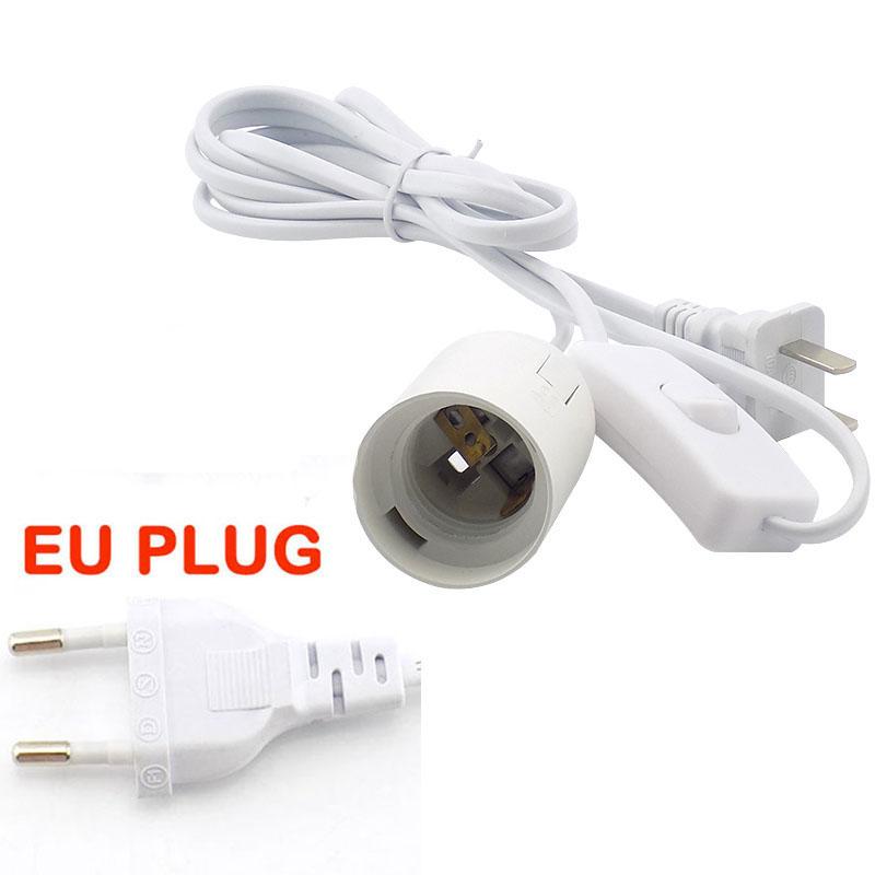 EU US UK E27 AC Power Cord Cable 1.8M Socket Lamp Base Hanging Holder Plug Eclectical Led Lamp Bulb Light Adapter Switch Wire
