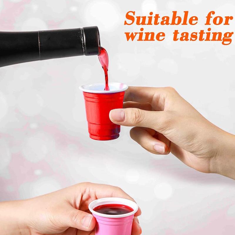 50 bucăți/set cană roșie de unică folosință din plastic, ceașcă pentru petrecere, bar, restaurant, articole de uz casnic pentru consumabile pentru casă