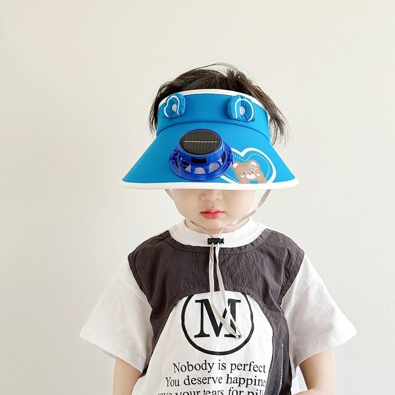 Solar Fan Hat Children's Sun Protection Hat Boys and Girls Summer UV Sky Top Hat Baby Sun Hat