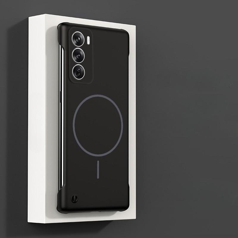 Ultratunt ramlöst magnetiskt skal för OPPO Reno 12 Pro Magsafe Hårt PC Matt Skyddsskal OPPO Reno 12F 13Pro 14 Pro