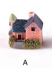 Artificial Mini Miniature Resin House Craft Ornament for Home Decoration Small House Model DIY Cute Mini Resin House Miniature