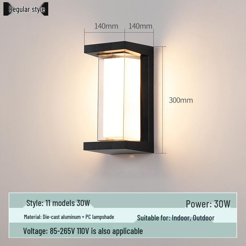 Waterproof Minimalist LED Wall Light with Smart Sensor for Outdoor Use