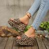 Sandálias Femininas Lryweisy com Cabedal Trançado Sandálias Espadrille Cunhas Confortáveis Slides com Fivela Ajustável