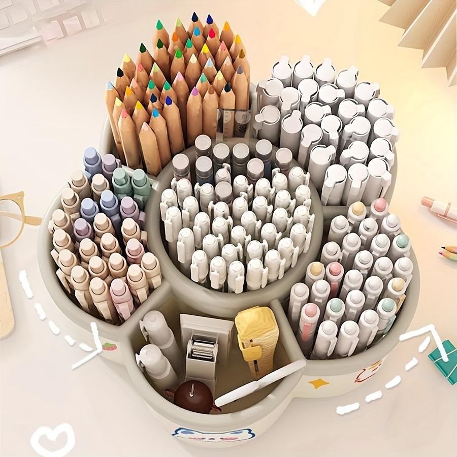 Rotating Desk Organizer - Multi-Compartment Storage Caddy, Durable PP Material - Ideal for Dorms and Office Desk Organization