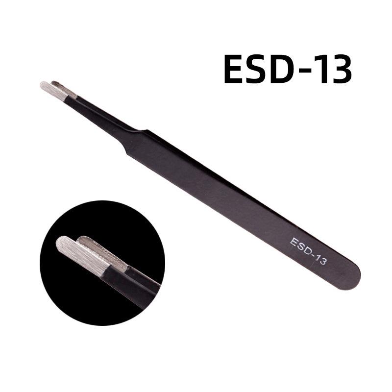 Антистатические изогнутые пинцеты ESD-11/15 для электроники и DIY-рукоделия