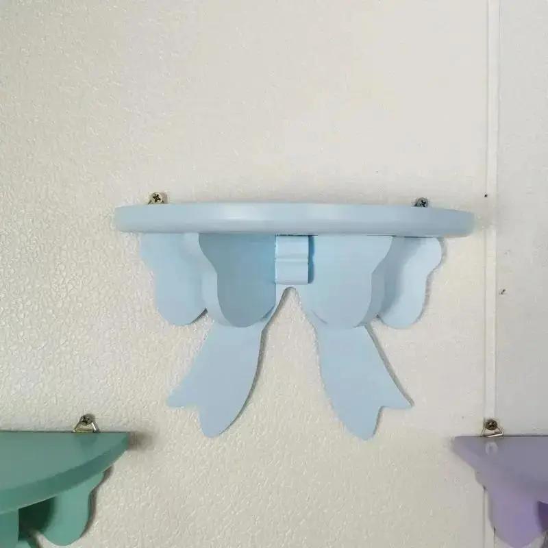 

1 шт. Деревянные декоративные полки Органайзер-держатель для комнаты девочки Розовая настенная полка Декор Рамка Украшение бантами Деревянная стойка для хранения синий