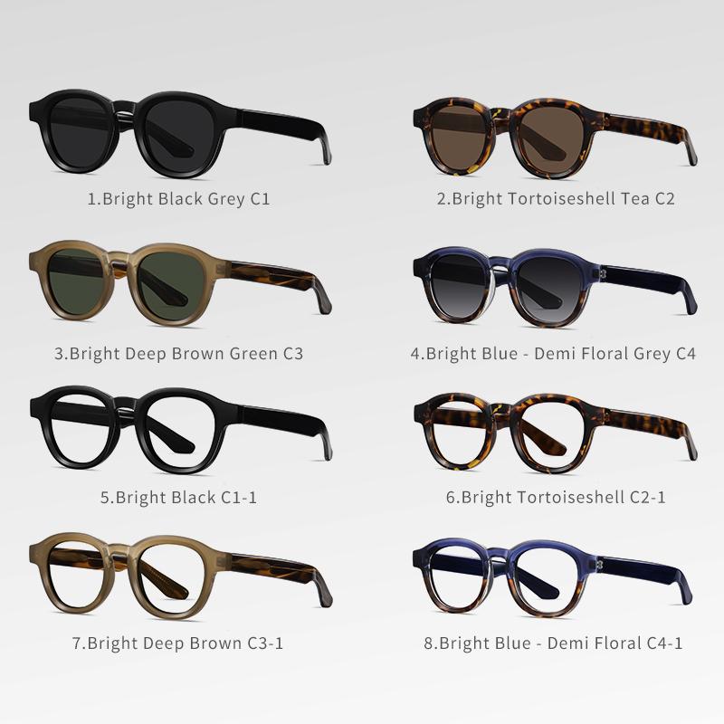 1Pcs New European And American Board Polarized Sunglasses Neutral Retro Blue Light Glasses Round Board Sunglasses