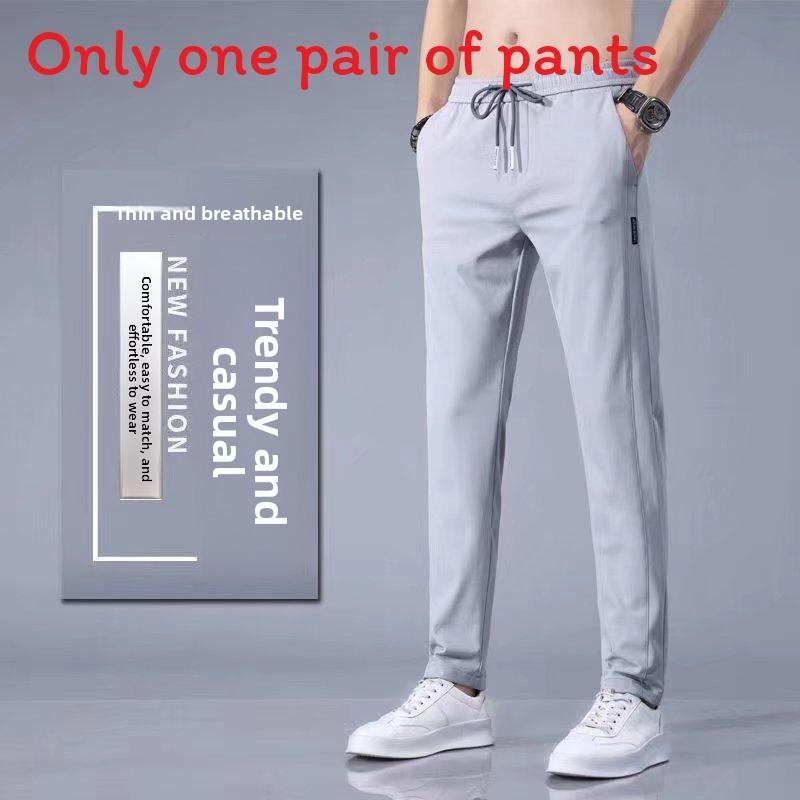 Slim Fit Mens Summer Sports Pants With High Elastic Fabric For Casual Wear