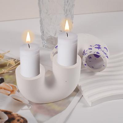 U-förmiger Kerzenhalter Silikonform DIY Aromatherapie Kerzenständer Gips Harz Tropfform Zuhause Kreatives Deko-Ornament