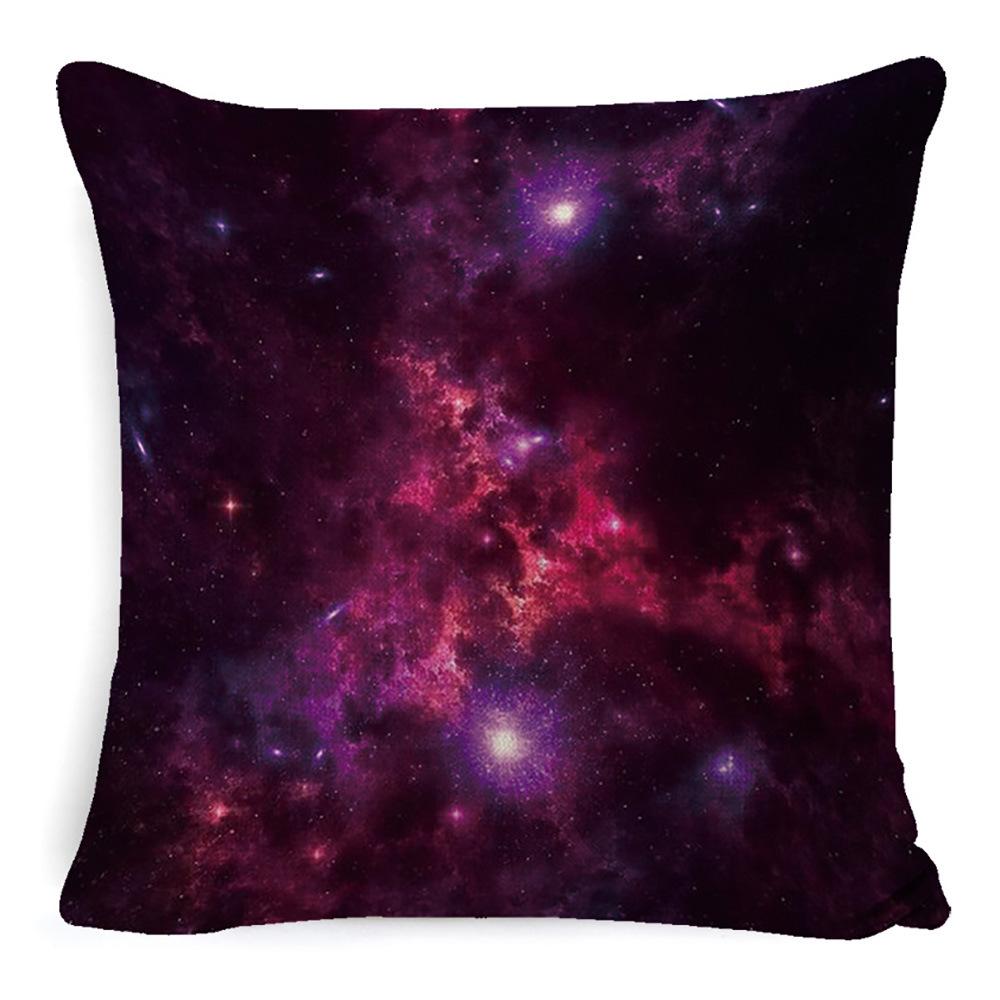 Nordic Sofa Pillow Light Luxury Style Living Room Bedside Cushion Cosmic Scenery Linen Pillow Case Without Core Waist Pillow