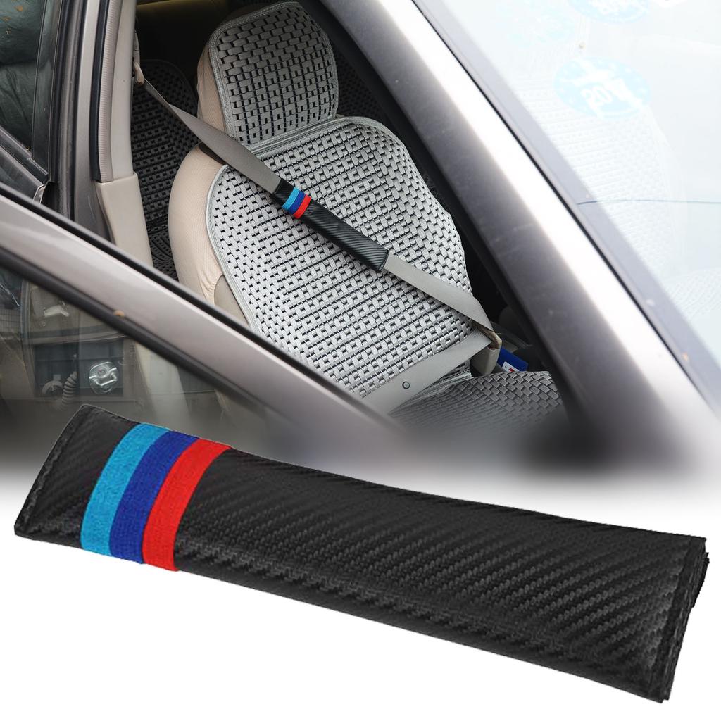 1pc ///M Color Carbon Fiber Car Seat Belt Pad Cover Shoulder Cushion for BMW