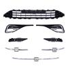 2023 Bora Front Bumper Chrome Grille Trim with Fog Light Frame Assembly