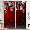 Set Of 2 Cute Winter Family Christmas Curtains Flat Print Funny Holiday Decor Living Room Bedroom Kitchen Bathroom Curtain For Made Polyester