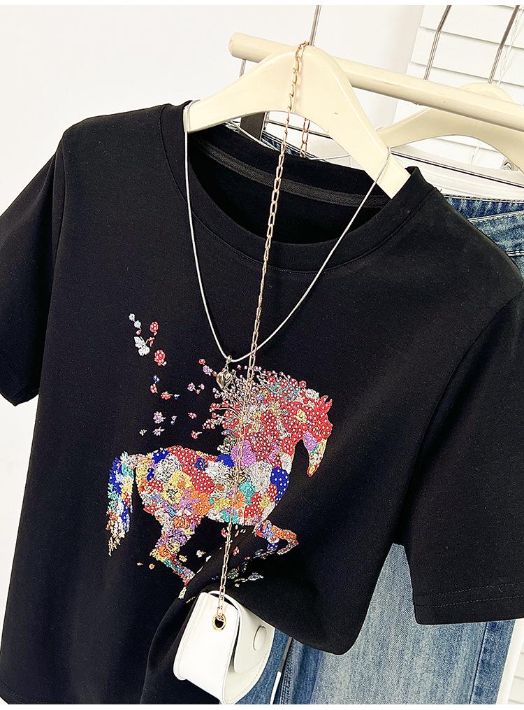 Plus Size Women's Short-Sleeve Casual Slimming T-Shirt - Summer Round Neck Versatile Top