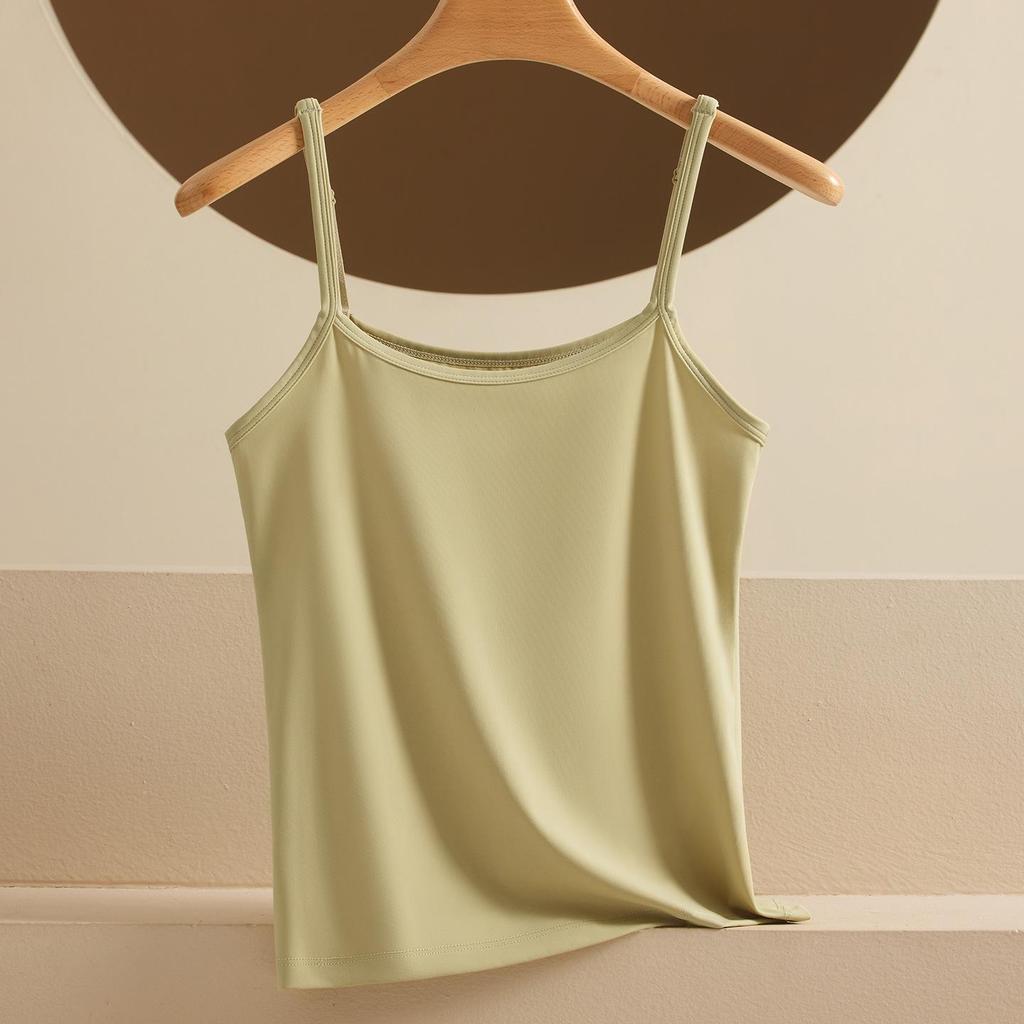 Women's Seamless Ice Silk Camisole Tank Top - Versatile, Slimming, Sleeveless, Plus Size, Lightweight