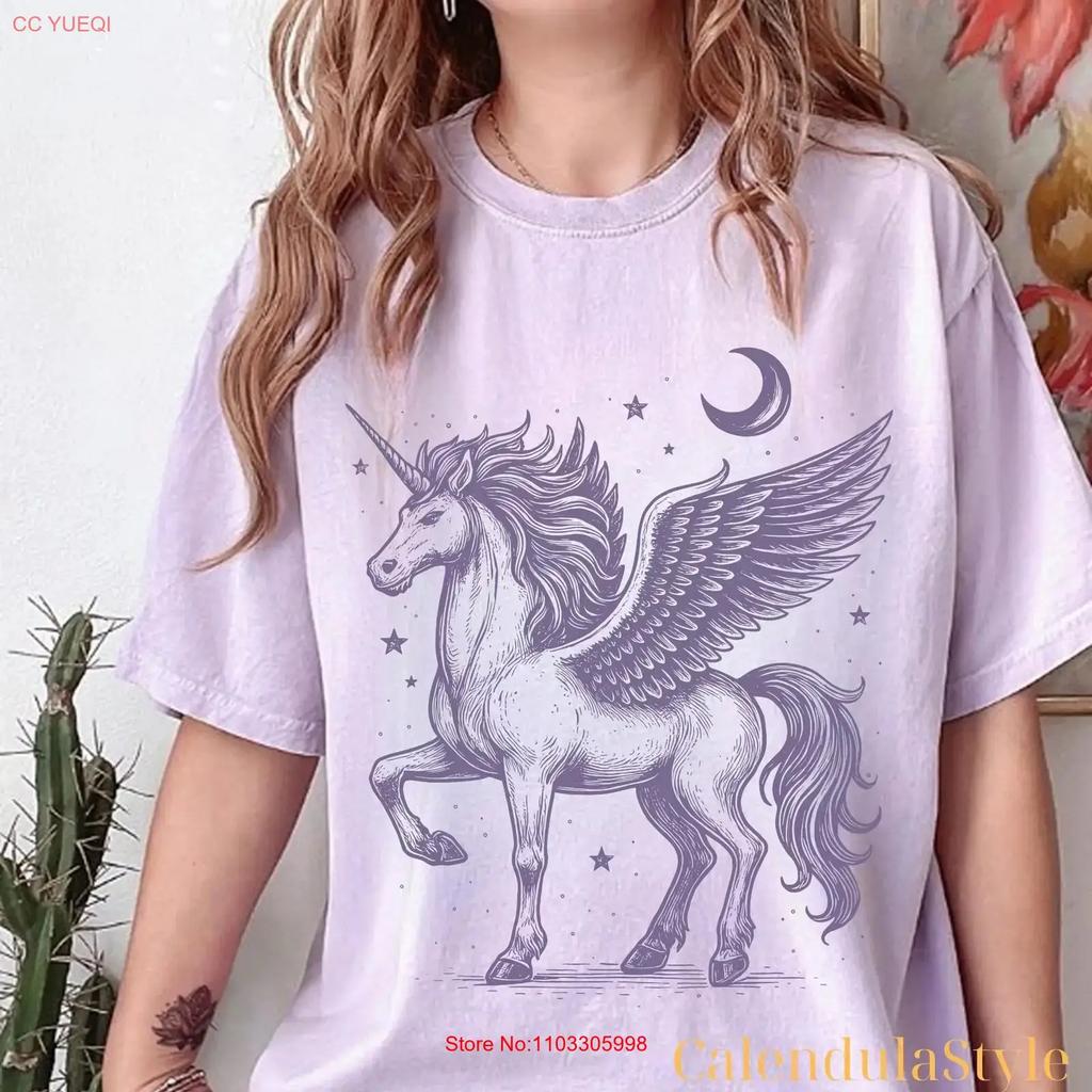 Mystical Astronomy T Shirt Unicorn And Pegasus Collage Retro Celestial Pride Galaxy Bookish Hippie Cosmic Vintage