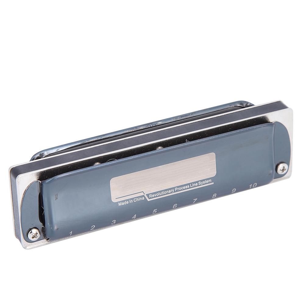 10-Loch Mundharmonika Blues E-Dur Harp Wind Musikinstrument Anfängerübung KS-10BHSchwarz