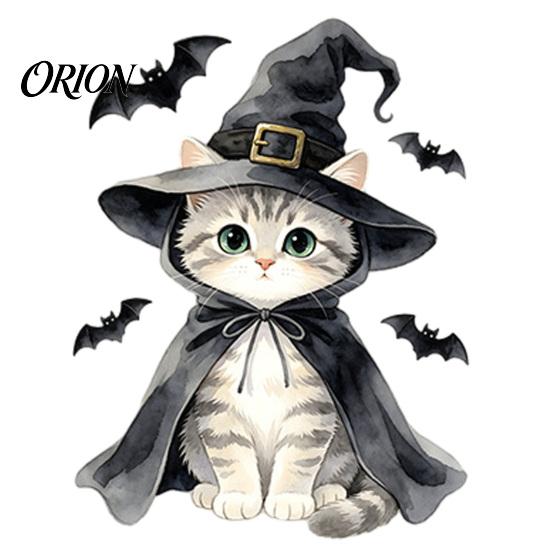 Versatile Adhesive Home Decor Halloween Wizard Cat & Bat Switch Sticker, Self-Adhesive Light Decal, Decals Removable Wall for Bedroom Living