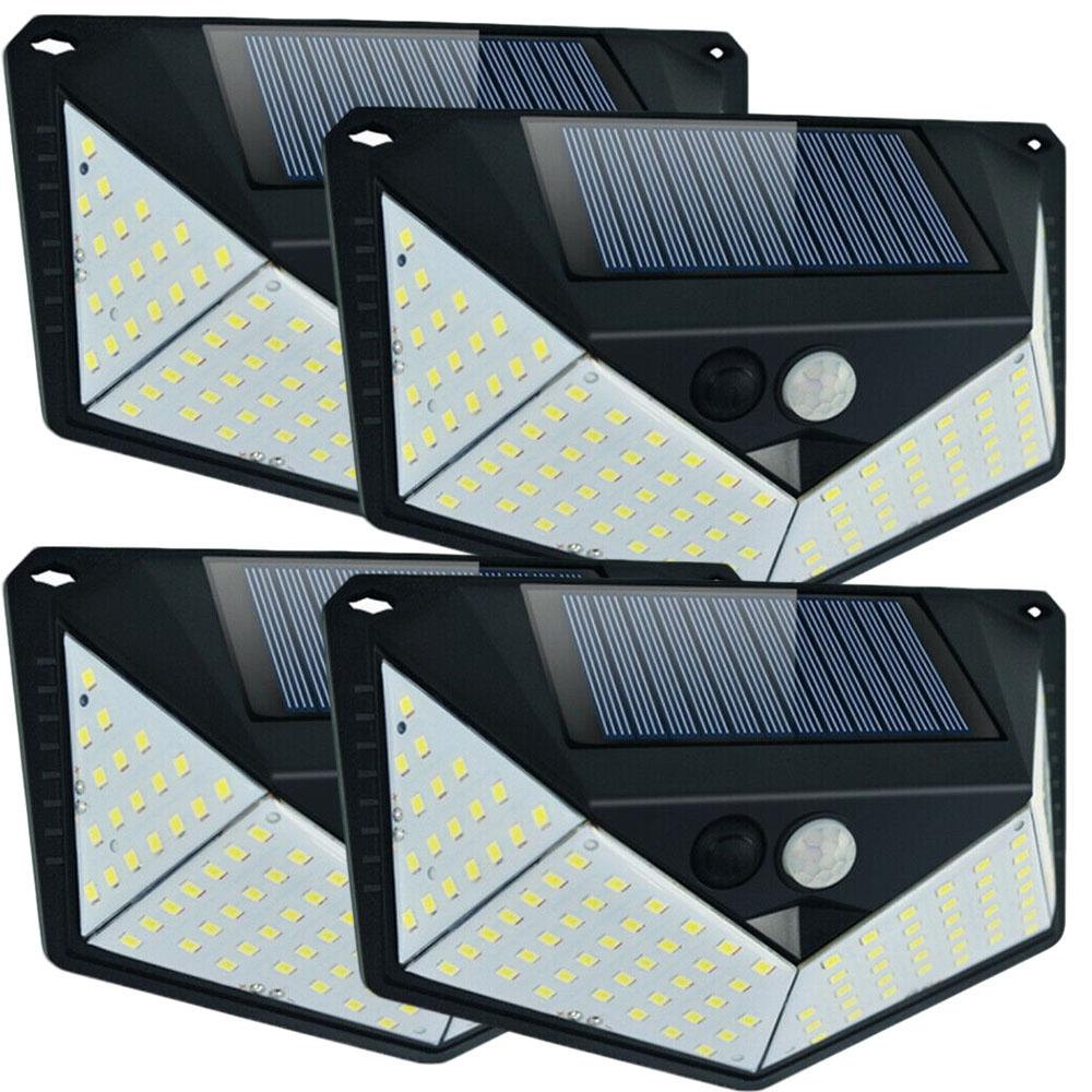1-4Pcs 100 LED Solar Wall Light Outdoor Solar Lamp PIR Motion Sensor Solar Powered Sunlight Street Lantern for Garden Decoration