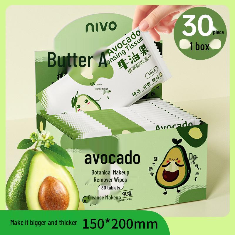 Avocado Makeup Remover Wipes: Individually Wrapped, Gentle, Portable, No-Rinse Cleansing Wipes for Travel